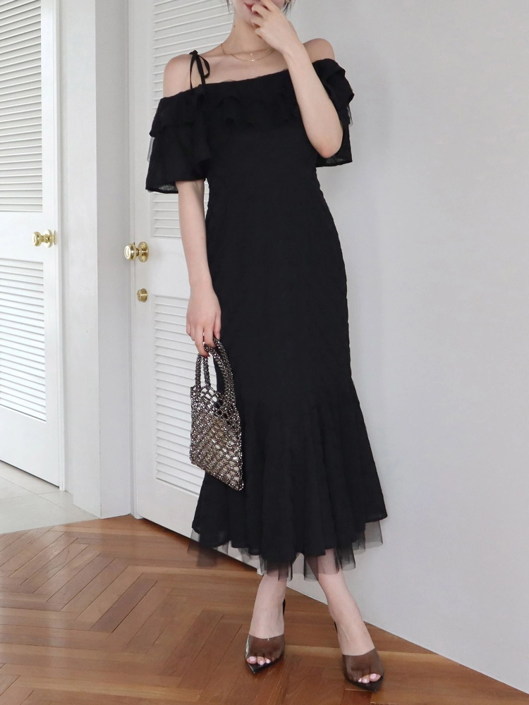 ラッフルフリルオフショルマーメイドワンピース｜ワンピース  