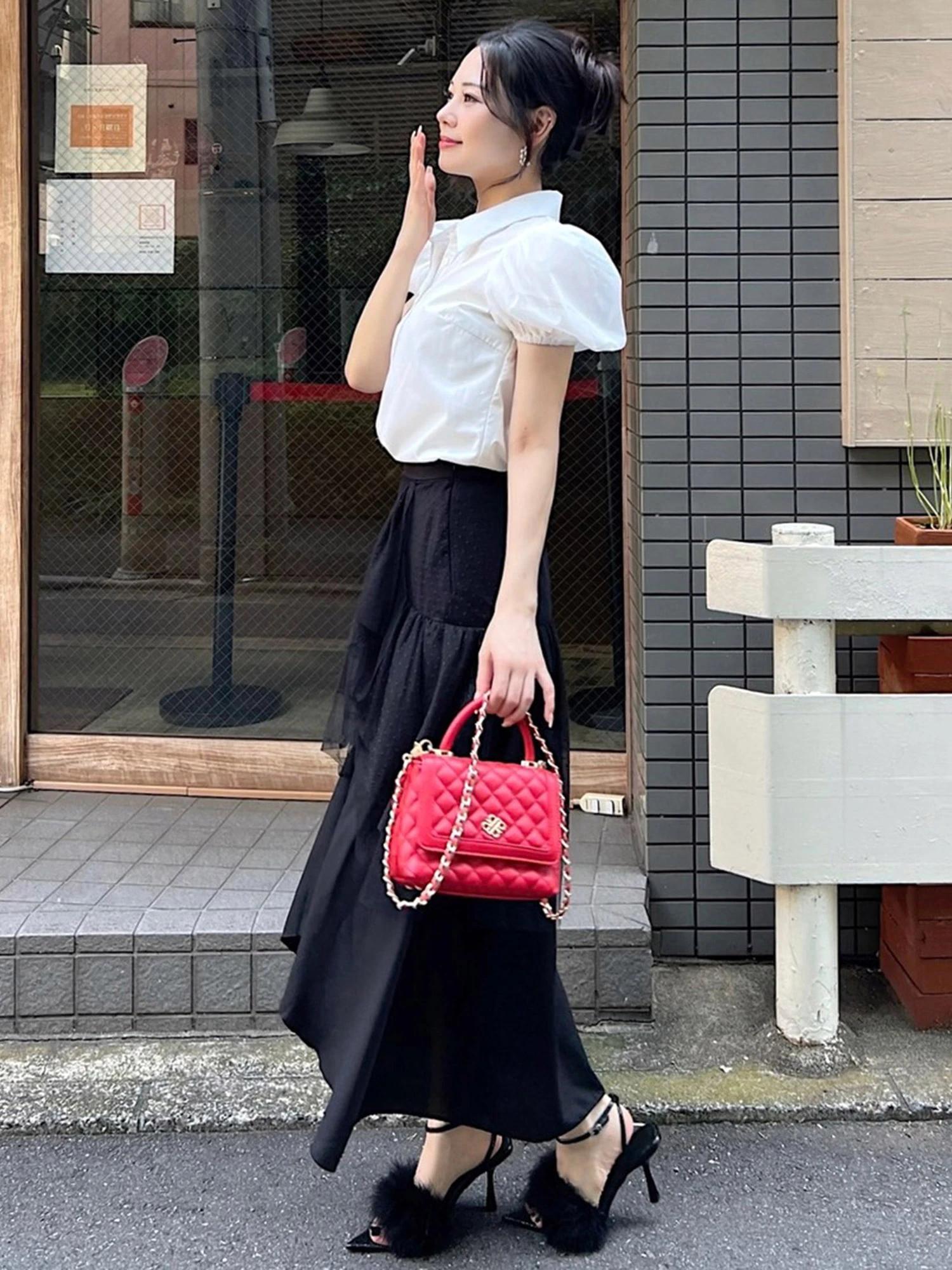 ドットチュールラッフルイレヘムスカート｜スカート｜スカート