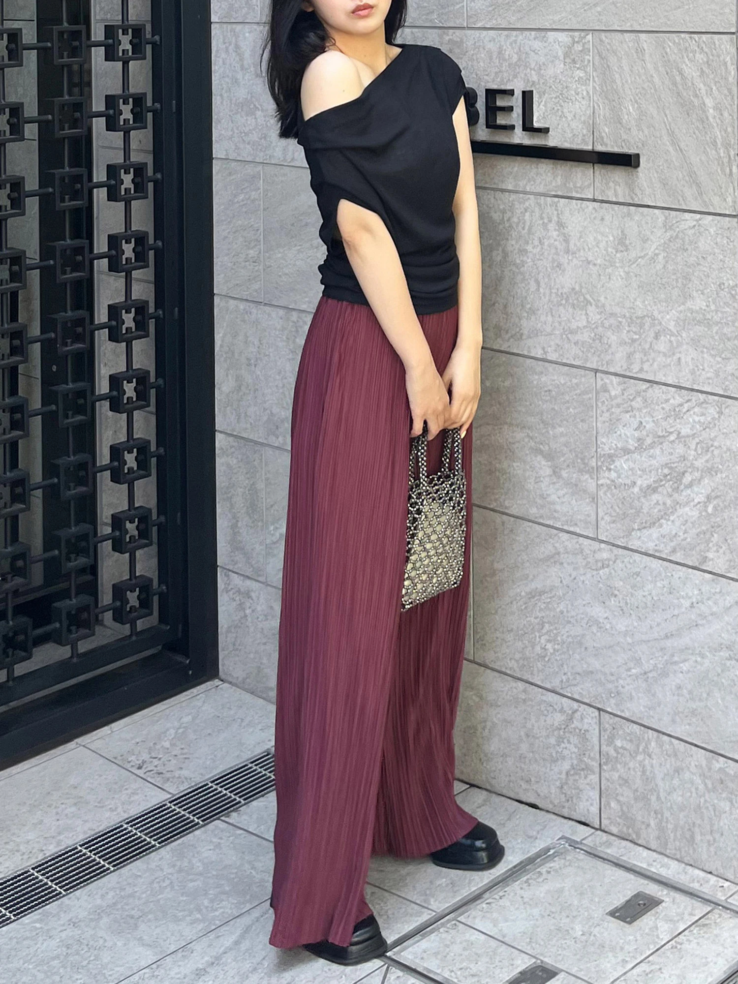 【関税込】DVF★エレガント ラップドレス アシンメトリー an/アン】襟付き/ レース切替/ カットアウト/ 五分袖/ 袖あり
