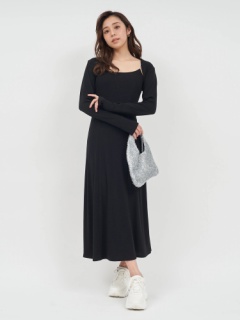 丈が選べる】ボレロ付ビジューストラップワンピース｜ワンピース  