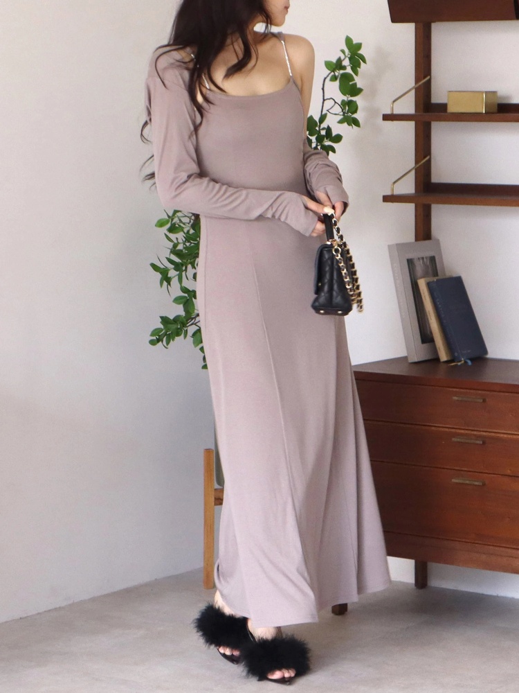 丈が選べる】ボレロ付ビジューストラップワンピース｜ワンピース  