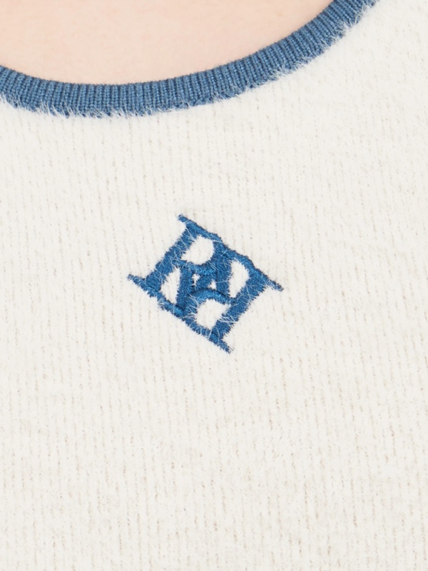ROYAL PARTY(ロイヤルパーティ) |エンブレムロゴ刺繍配色シャギーニットタイトミニワンピース