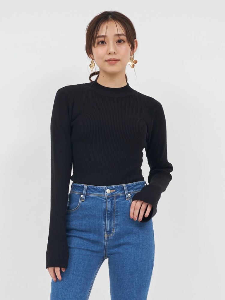 ウォッシャブルフレアスリーブ長袖ニットトップス｜ニット｜トップス  