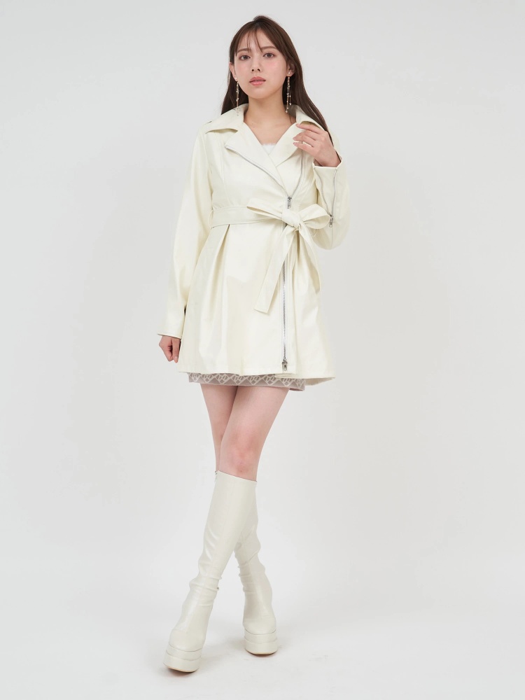 GirlsAward2024 A/W 鈴木ゆうか様 着用】ペプラムレザージャケット 