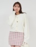 ROYAL PARTY(ロイヤルパーティ) |【GirlsAward2024 A/W 林芽亜里様 着用】マルチボタンラメシャギーカーデトップス(オフホワイト)