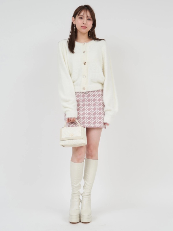ROYAL PARTY(ロイヤルパーティ) |【GirlsAward2024 A/W 林芽亜里様 着用】マルチボタンラメシャギーカーデトップス