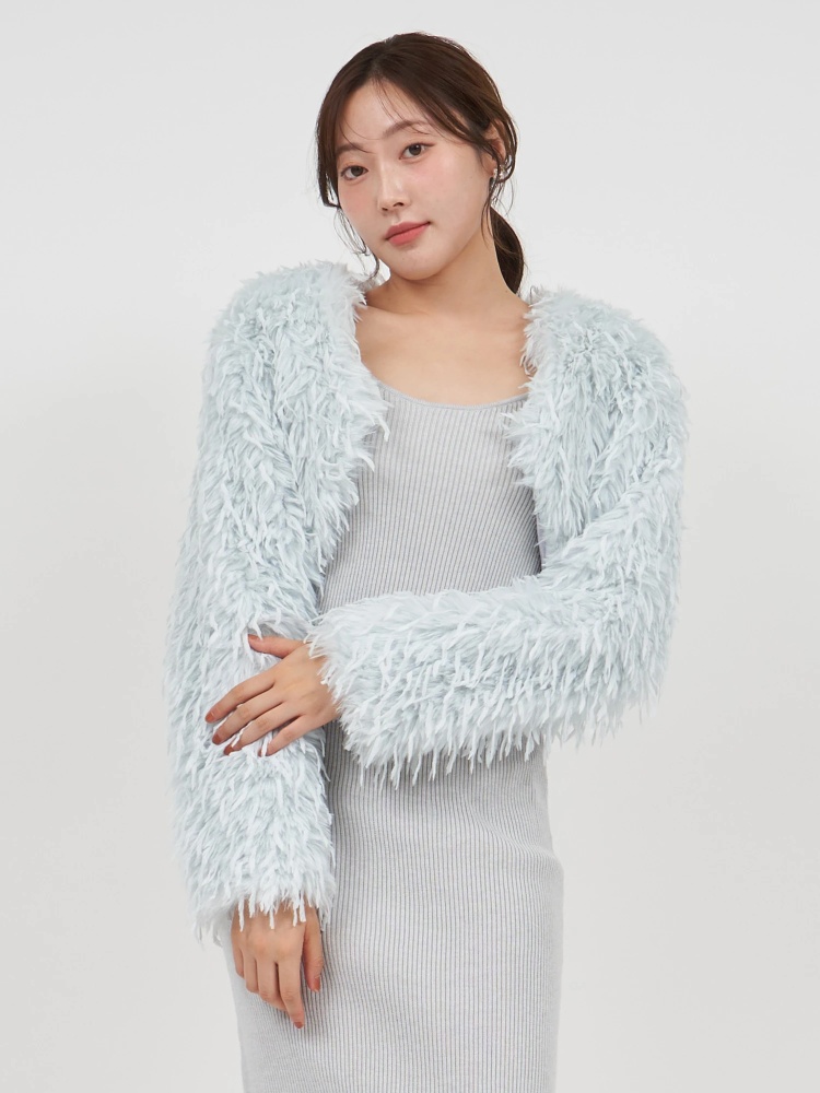 GirlsAward2024 A/W 鈴木ゆうか様 着用】ファーフェザーボレロ 