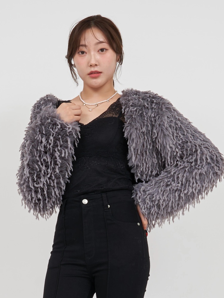 GirlsAward2024 A/W 鈴木ゆうか様 着用】ファーフェザーボレロ  