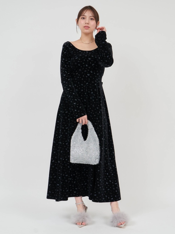 ROYAL PARTY(ロイヤルパーティ) |【GirlsAward2024 A/W 天翔愛様 着用】ウエストリボンダブルスリットベロアロングワンピース(その他A)
