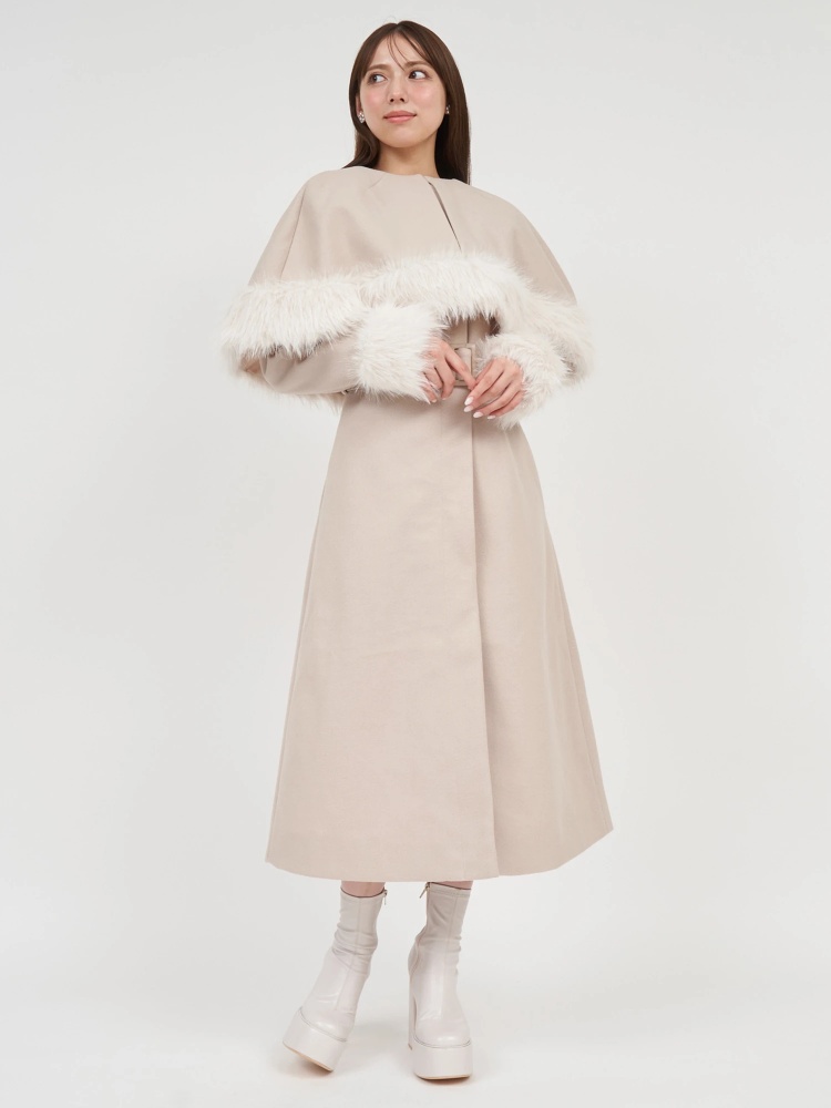 ATELIERBOZ ケープ付きロングコート （楽天市場】【中古】 ATELIER BOZ  