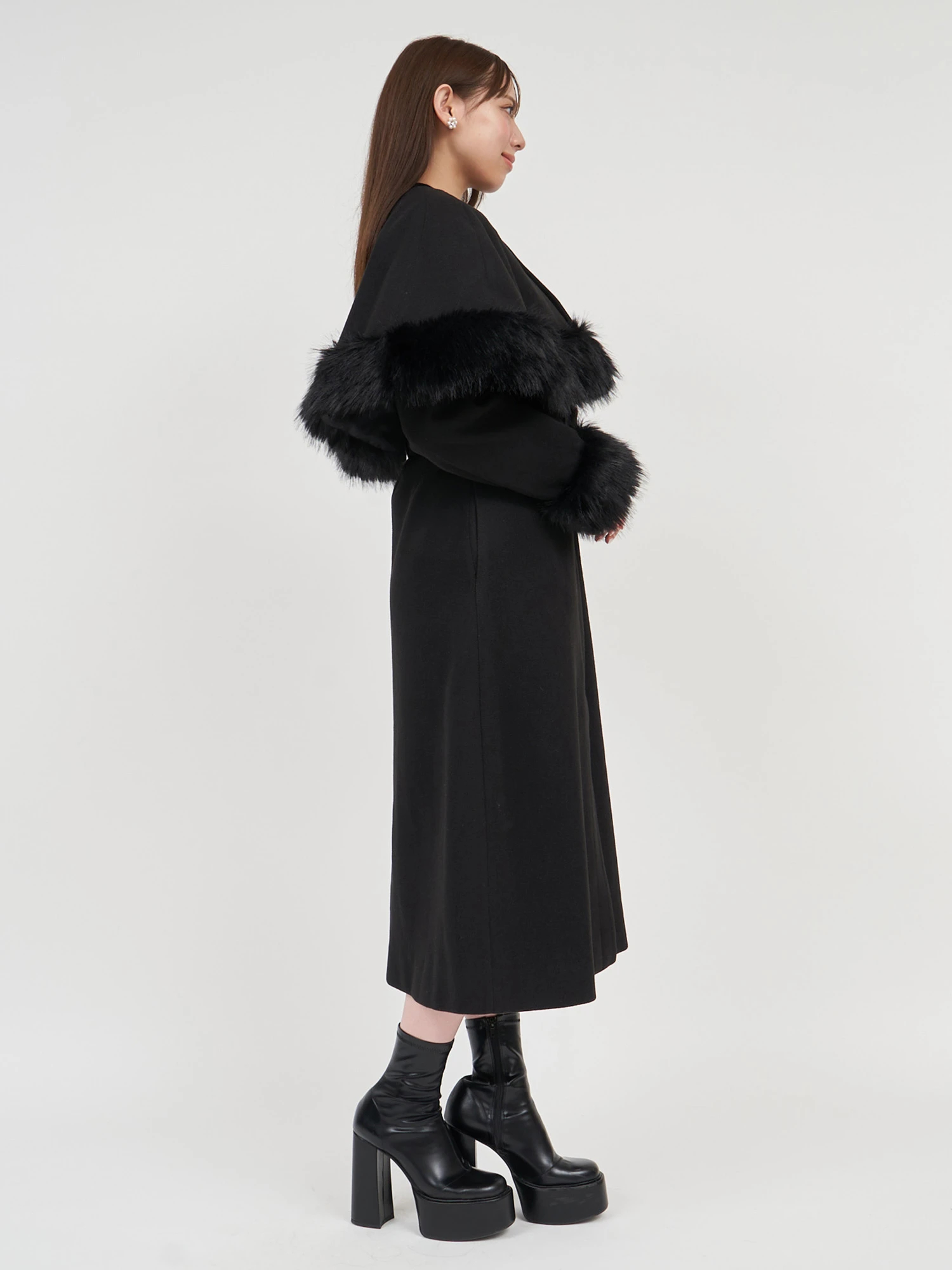 ROYAL PARTY｜ケープ付2wayロングノーカラーコート | Rakuten
