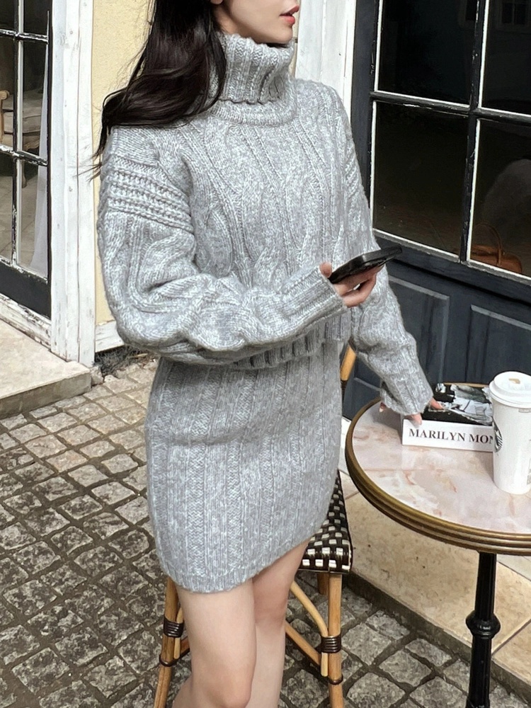 選べる3点SET対象】オフタートルケーブルニットセットアップ｜セット  