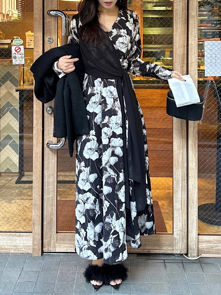 異素材カシュクールシャツドレス｜ドレス｜ワンピース｜ROYAL PARTY  