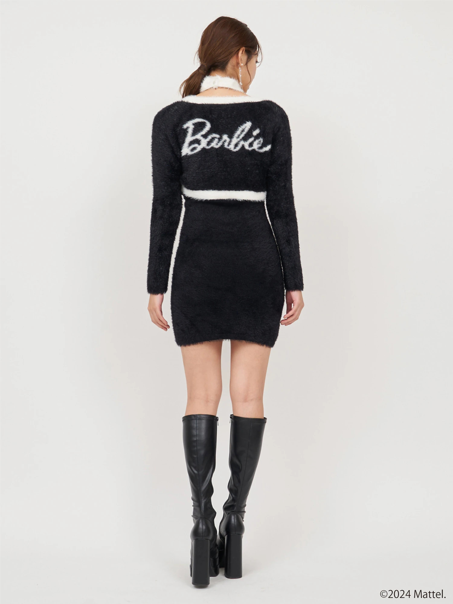 Barbie】ボレロ付シャギーミニワンピース｜ニットワンピース