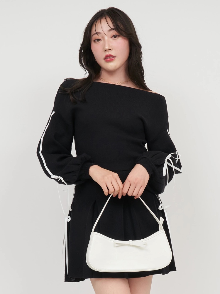 配色リボンオフショルニットトップス｜ニット｜トップス｜ROYAL PARTY  