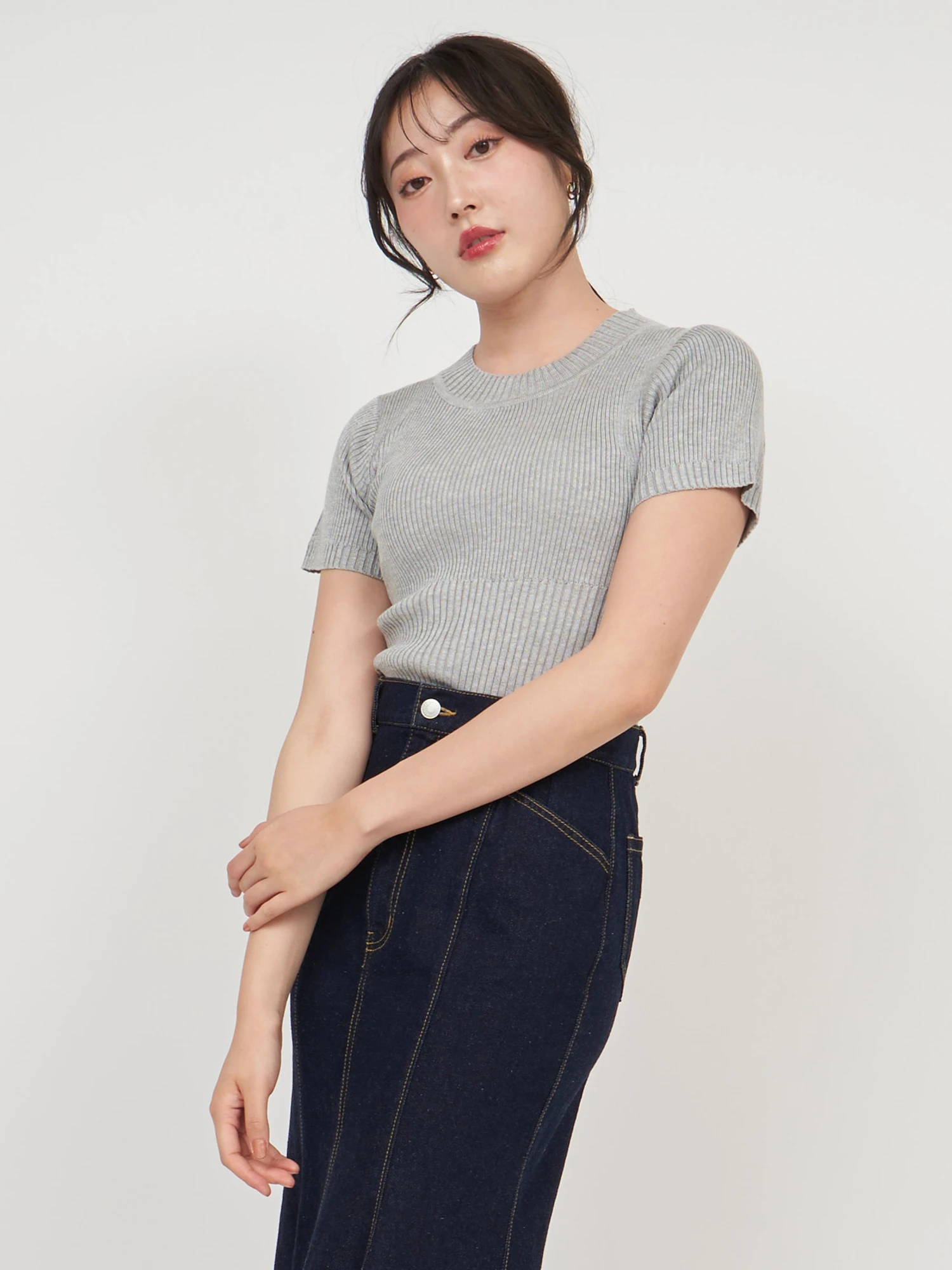 ロイヤルパーティ　トップス半袖 ウォッシャブルZIP半袖ニットトップス｜ニット｜トップス｜ROYAL