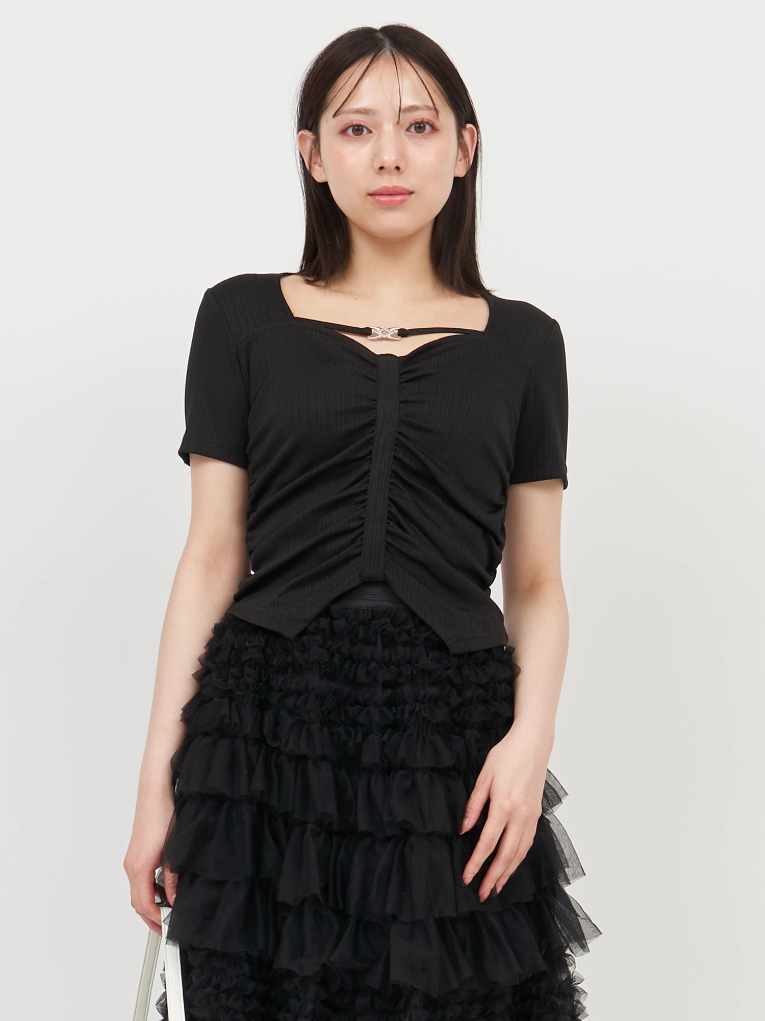 ささページ ビットギャザーカットトップス｜Tシャツ・カットソー｜トップス