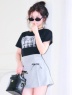 ル・パルプリントTシャツ(ピンクベージュ)