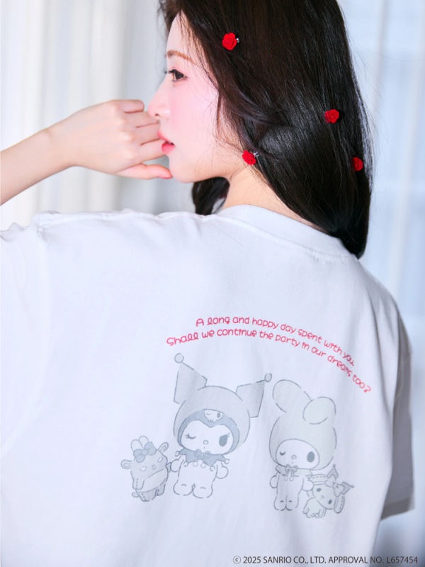 【My Melody＆Kuromi】オーバーTシャツ(オフホワイト)