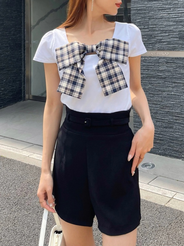ROYAL PARTY(ロイヤルパーティ) |【GirlsAward2025 S/S 天翔愛様/天翔天音様 着用】チェックリボンカットトップス