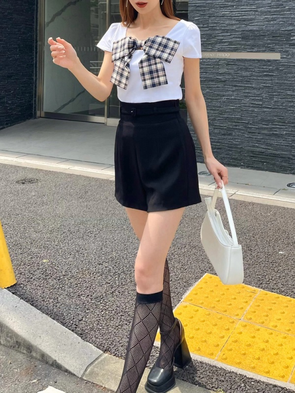 ROYAL PARTY(ロイヤルパーティ) |【GirlsAward2025 S/S 天翔愛様/天翔天音様 着用】チェックリボンカットトップス