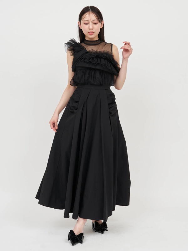 ROYAL PARTY(ロイヤルパーティ) |【GirlsAward2025 S/S 天翔愛様 着用】ギャザーディテールタックボリュームスカート