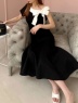 ROYAL PARTY(ロイヤルパーティ) |【丈が選べる】ワンショルリボン配色マーメイドワンピース