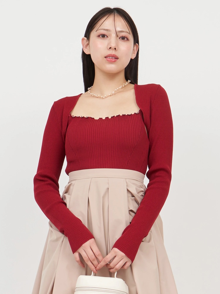 ビーズトリミングキャミアンサンブル｜ニット｜トップス｜ROYAL PARTY  