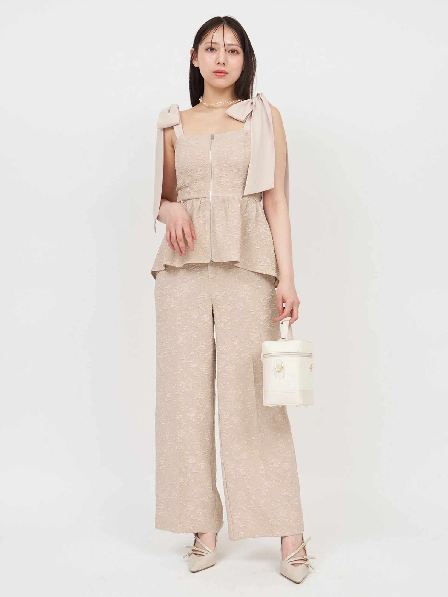 【 PARTY】ともちん着用♡ジャガードワイドパンツ GirlsAward2025 S/S 板野友美様 着用】【丈が選べる】ジャガード