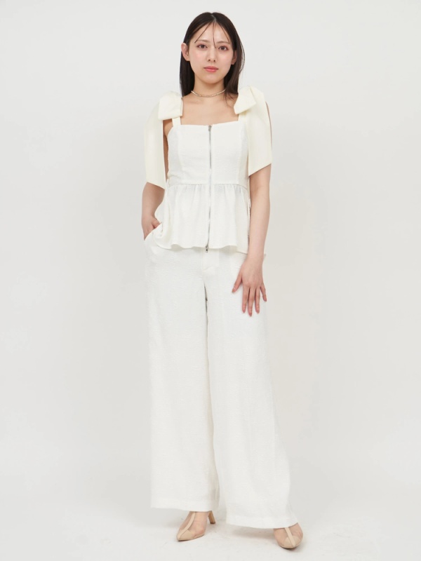 ROYAL PARTY(ロイヤルパーティ) |【GirlsAward2025 S/S 板野友美様/藤田ニコル様 着用】ジャガードベアペプラムビスチェ