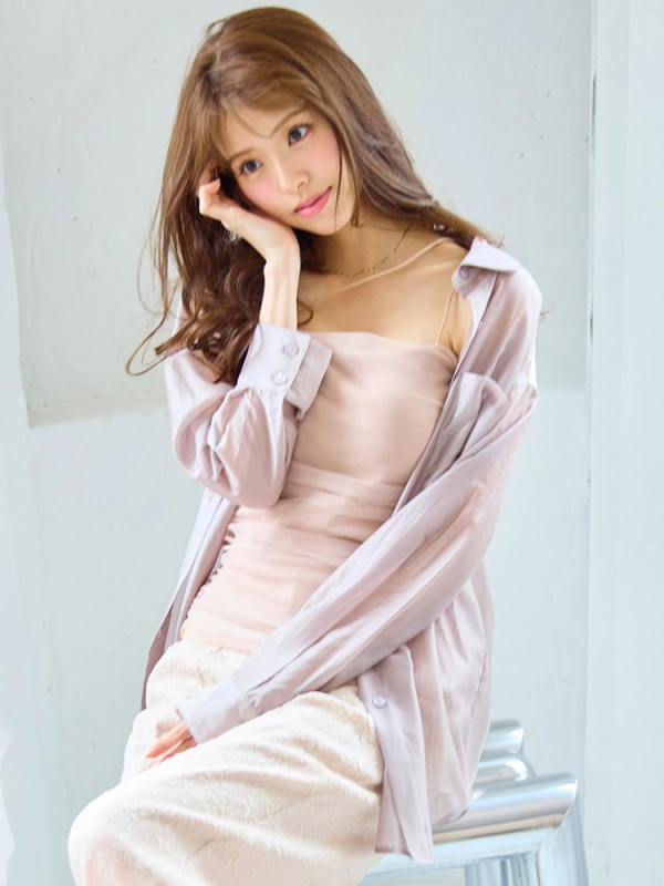【GirlsAward2025 S/S 村重杏奈様 着用】シアーシャツ(オフホワイト)