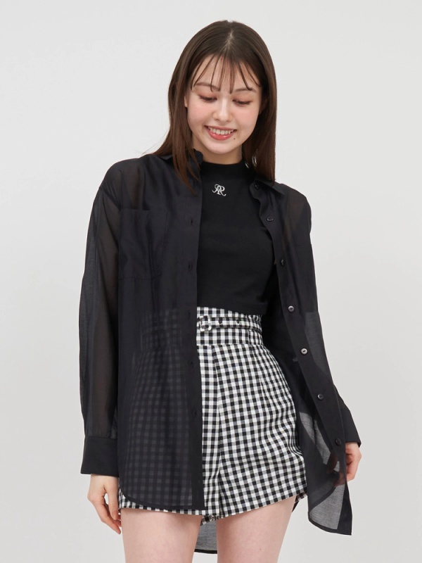 ROYAL PARTY(ロイヤルパーティ) |【GirlsAward2025 S/S 村重杏奈様 着用】シアーシャツ(ブラック)