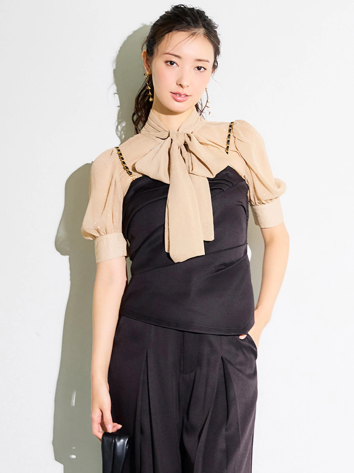 ロイヤルパーティー　キラキラシアーボウタイブラウス ロイヤルパーティー ROYAL PARTY キラキラシアーボウタイ