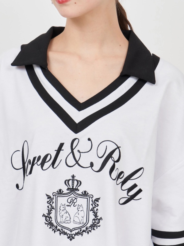 ROYAL PARTY(ロイヤルパーティ) |ユニフォーム風配色オーバーカットトップス