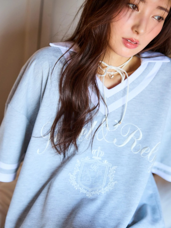 ROYAL PARTY(ロイヤルパーティ) |ユニフォーム風配色オーバーカットトップス
