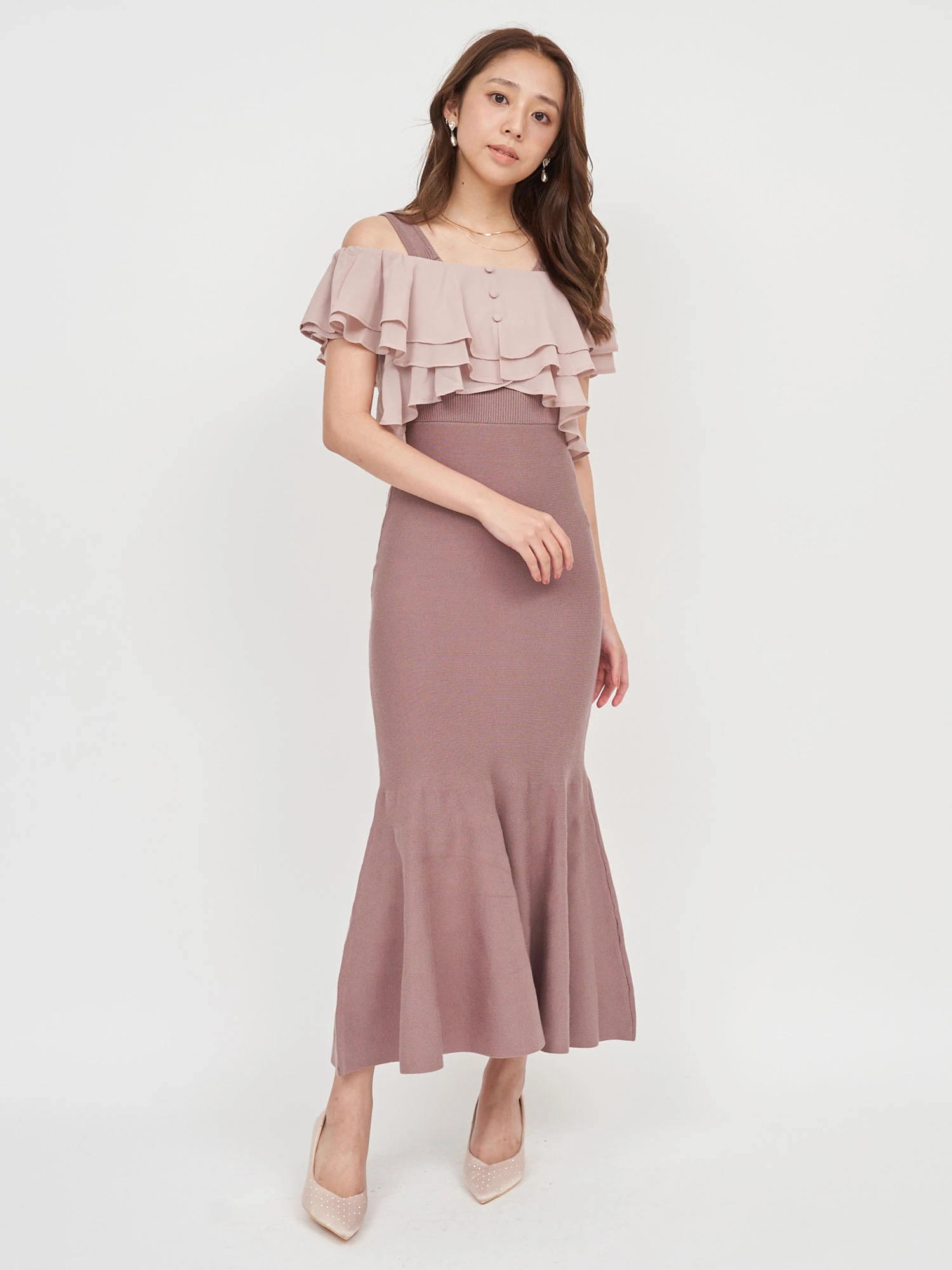 ロイヤルパーティー　シフォンドッキング　ワンピース　ノースリーブ ROYAL PARTY - ロイヤルパーティー シフォンドッキング