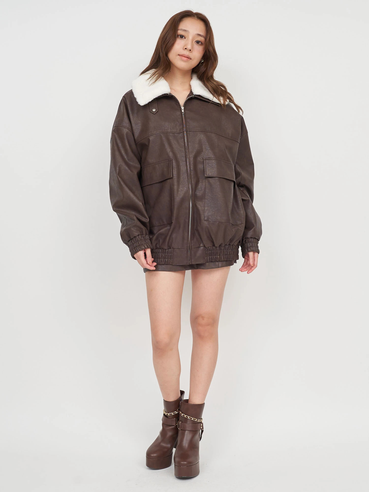 ヴィンテージ リブレザージャケット セール】シーズンムードを高める。ヴィンテージ風 ショート