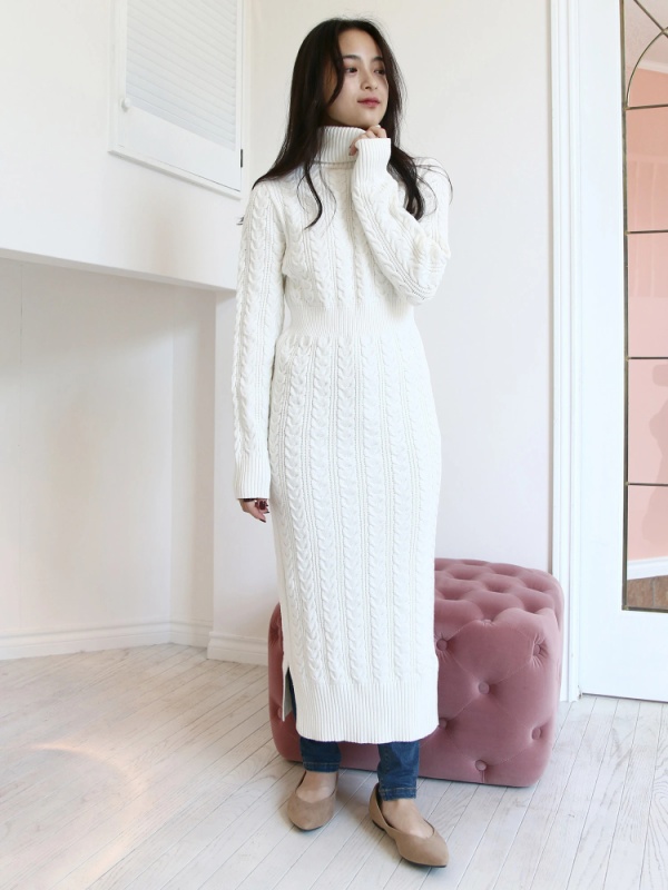 オフタートルケーブルニットワンピース ニットワンピース ワンピース Roomy S ルーミィーズ Roomy S Web Store 公式通販