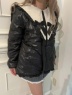 MORE self LOVE(モアセルフラブ) |patchwork frill ribbon coat(ブラック)