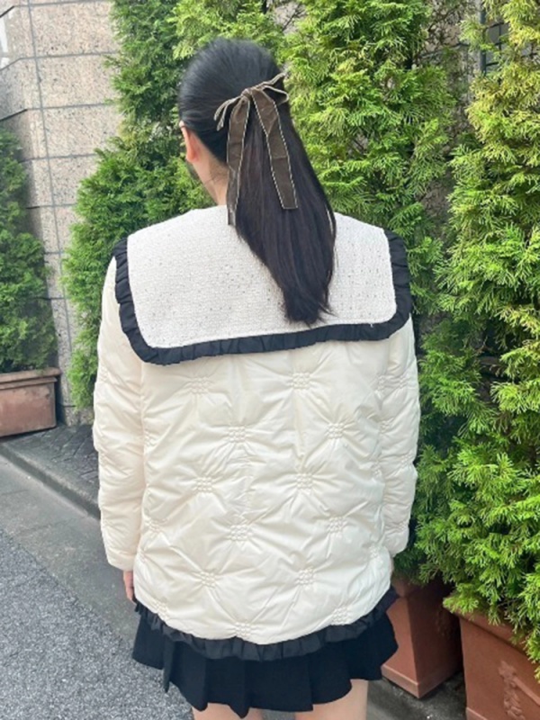 MORE self LOVE(モアセルフラブ) |patchwork frill ribbon coat