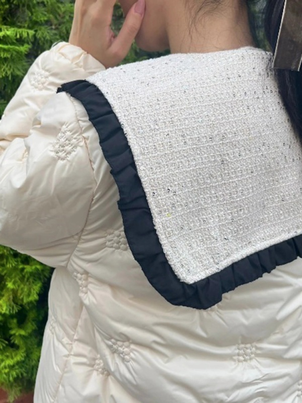 MORE self LOVE(モアセルフラブ) |patchwork frill ribbon coat