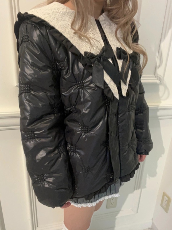 MORE self LOVE(モアセルフラブ) |patchwork frill ribbon coat
