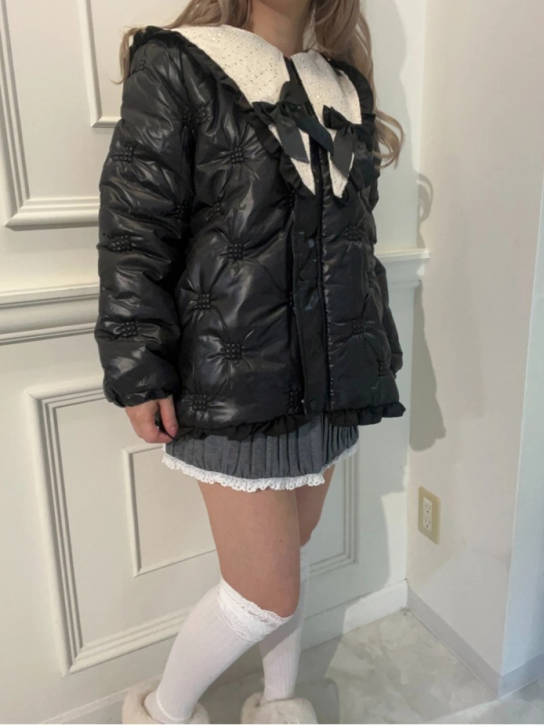 MORE self LOVE(モアセルフラブ) |patchwork frill ribbon coat