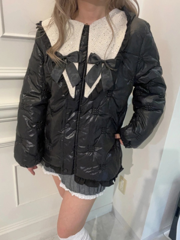 MORE self LOVE(モアセルフラブ) |patchwork frill ribbon coat
