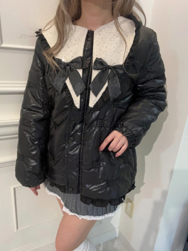 MORE self LOVE(モアセルフラブ) |patchwork frill ribbon coat