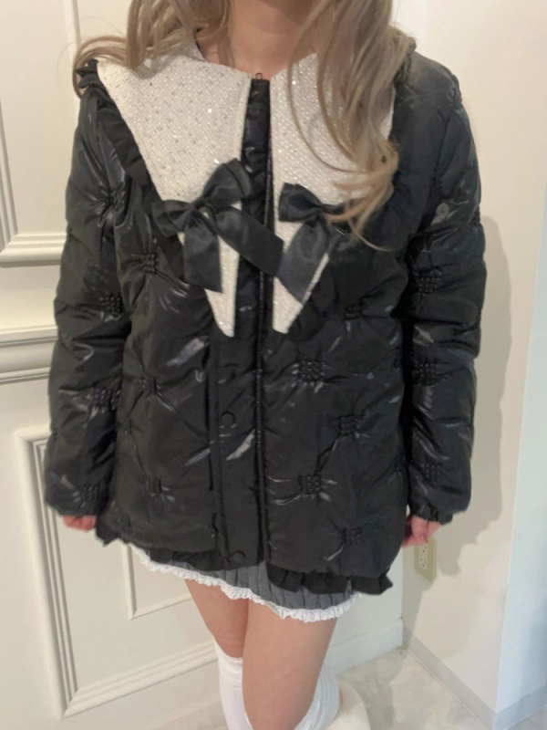 MORE self LOVE(モアセルフラブ) |patchwork frill ribbon coat