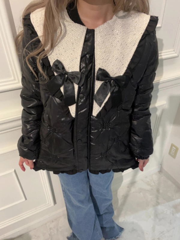 MORE self LOVE(モアセルフラブ) |patchwork frill ribbon coat