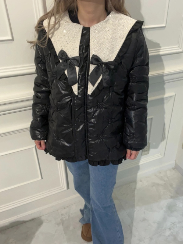 MORE self LOVE(モアセルフラブ) |patchwork frill ribbon coat