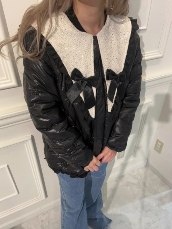 MORE self LOVE(モアセルフラブ) |patchwork frill ribbon coat