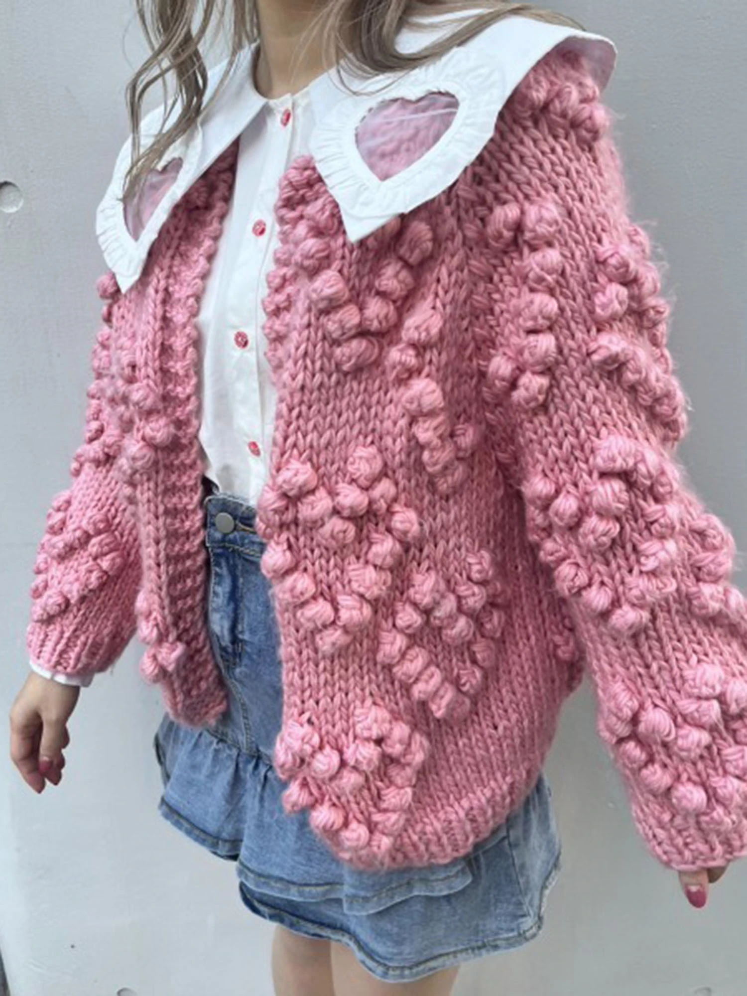 豪奢な heart LOVE（モア self knit｜ニット｜トップス｜MORE pompon ニット+セーター